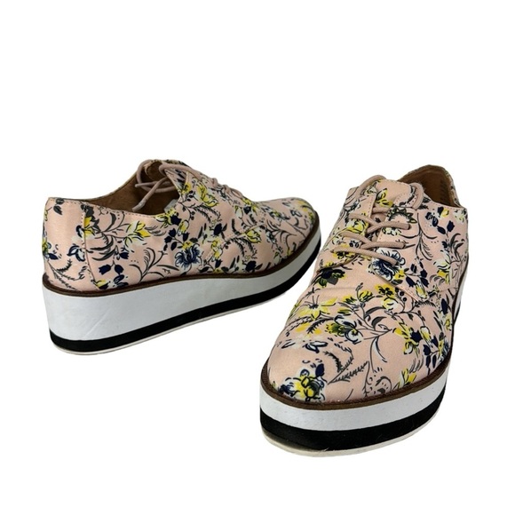Abound Shoes - Abound Fabric Upper Lace Up Platform Oxford S9.5 Peach Floral